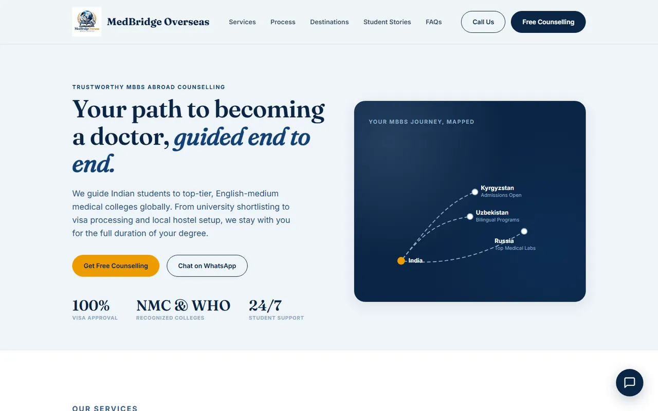 MedBridge Overseas website